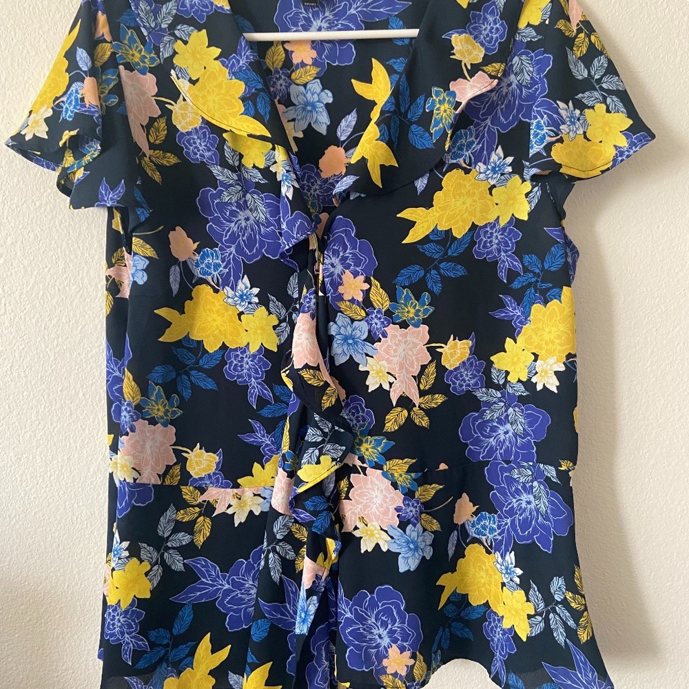 BR Floral Wrap Blouse